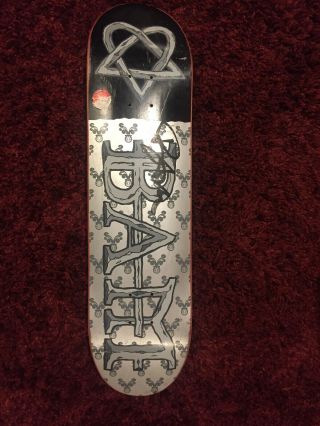 Rare Signed Autographed Bam Margera Element Him Heartagram Skateboard Deck