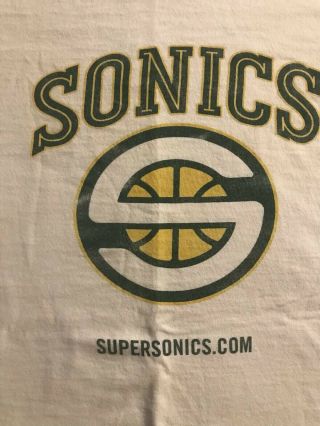 Rare Vintage Seattle Sonics T - Shirt Men’s Size Xl Supersonics.  Com
