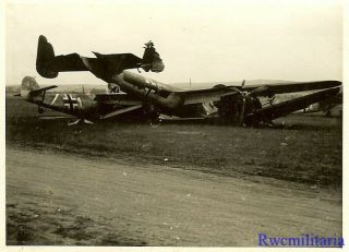 Port.  Photo: Rare Luftwaffe Do.  217 Bomber Crashed Into Me - 109 Fighters (1)