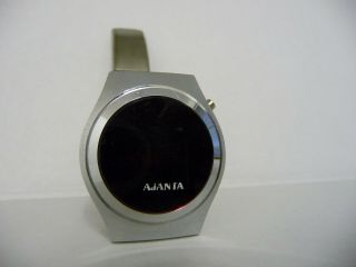 Rare Vintage Ajanta Red Led Digital Display Wrist Watch; Steel Case 1970 