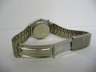 RARE Vintage Ajanta red LED digital display wrist watch; steel case 1970 ' s era 5