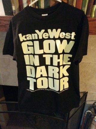 Rare 2007 Kanye West Glow In The Dark Concert Tour T Shirt Glows In The Dark