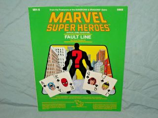 Tsr Marvel Heroes Module - Mh - 8 Fault Line (rare From 1985 With Map)