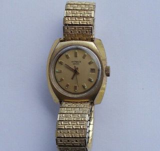 Rare Vintage Wittnauer Geneve Wind Up Watch Wristwatch Date Look Nr