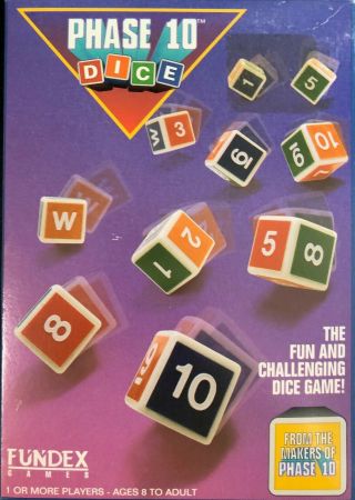 Phase 10 Dice - Fundex Games - 1993 Rare - Dice Game -