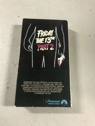 Friday The 13th Part 2 Vhs Rare Release Slasher 80s Jason Voorhees