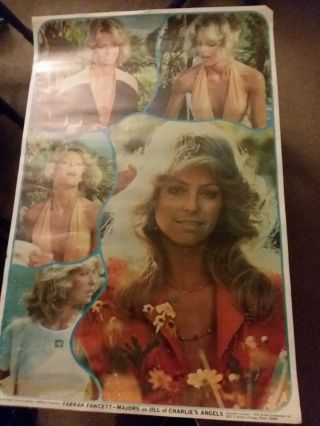 Farrah Fawcett as Jill in Charlie ' s Angels Rare Pinup Collage Poster. 3