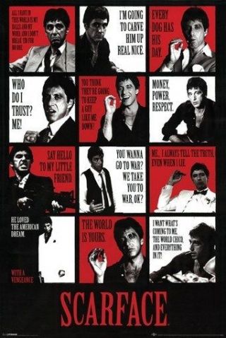 Scarface Poster Collage Rare Hot 24x36 - Vw0
