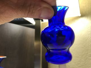 Rare Heisey Cobalt Favor Vase With Optics And Sticker