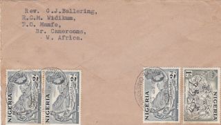 Rare 1959 British Forces In Cameroon Registered Air Mail Cover 2 373