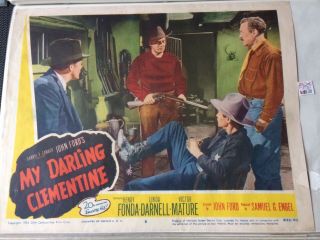 My Darling Clemintine Us Lobby Card 6 Henry Fonda As Wyatt Earp Rare