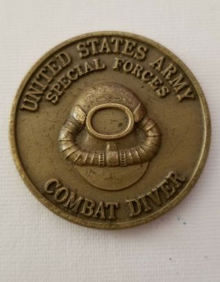 Rare Authentic United States Army Special Forces Combat Diver Challenge Coin