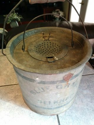 Rare Vintage Blue Grass Minnow Bucket,  Belknap Louisville 2