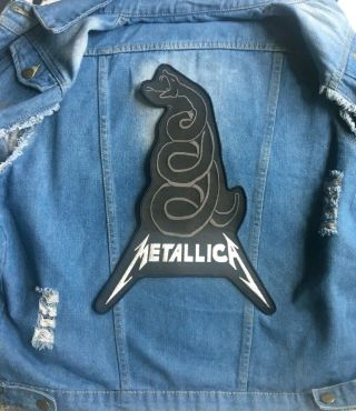 Metallica - Snake - Shaped Woven Back Patch Very Rare Black