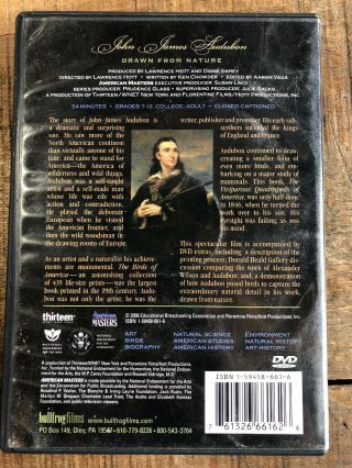 DRAWN FROM NATURE Rare DVD John James Audubon NOS American Masters Education 2