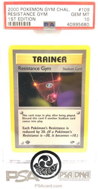 2000 Tcg Pokémon Gym Challenge 109 1st Edition Resistance Gym Psa 10 Gem Mt