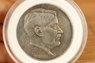 1938 Rare Old Copper Silver Man Head Statue Collectable Coin,  Box