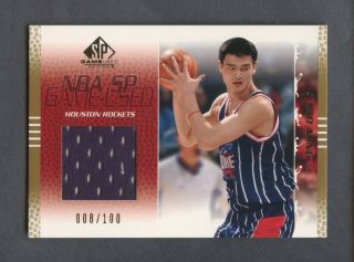 2003 - 2004 Sp Game Game - Worn Jersey Gold Yao Ming Rockets Rare Sp 008/100