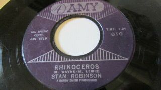 Rare Northern Soul R&b Popcorn 45 Stan Robinson Rhinoceros Amy Label 810