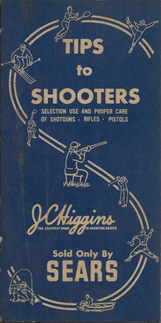 Vintage 1950’s Jc Higgins Only At Sears Tips To Shooters Booklet Rare