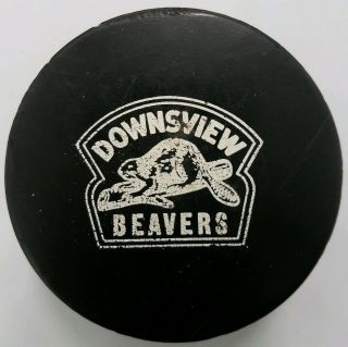 Downsview Beavers Rare Vintage Viceroy Made In Canada Hockey Puck Oha Old Slug