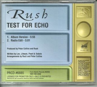 Rush Rare Promo Cd Test For Echo Album Version 5:55/ Radio Edit 5:01