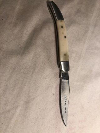 Rare Trojan Single Blade Folding Pocket Knife German Steel Blade
