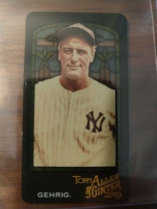 Lou Gehrig 2019 Topps Allen & Ginter Stained Glass Mini Limited Rare Pull