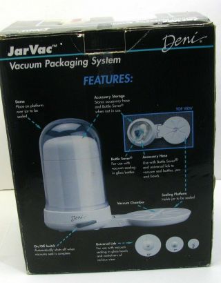 Rare Deni Jar Vac 1200 Mason Jar Vacuum Sealer Jarvac Nos