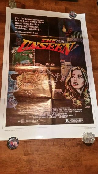 The Unseen 1980 Horror Cult Classic Rare Movie Theater Poster 27 X 41