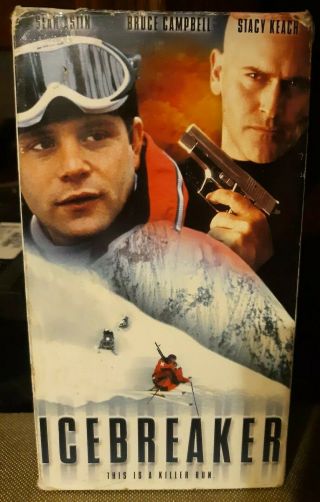 Icebreaker Vhs 2000 Bruce Campbell Skiing Action Thriller Rare Oop Htf