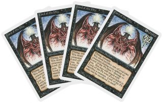 Lord Of The Pit [4x X4] Revised Nm - M Black Rare Magic Gathering Cards Abugames