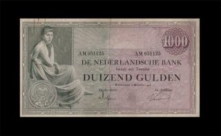 5.  10.  1926 Netherlands 1000 Gulden X - Rare ( (vf, ))