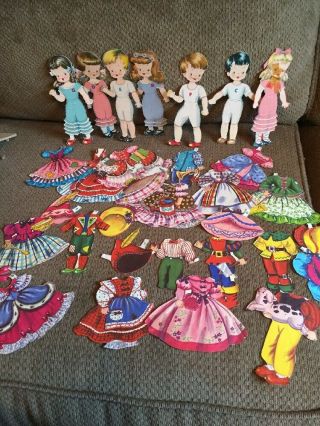 1963 Dolls From Storyland Paper Doll Book - Merrill 1562 - Rare Uncut