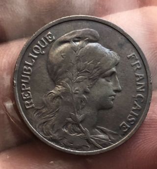France 5 Centimes 1905 Aunc Rare