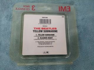 THE BEATLES YELLOW SUBMARINE RARE 1989 3 INCH CD IN EMI PLASTIC WRAP 2