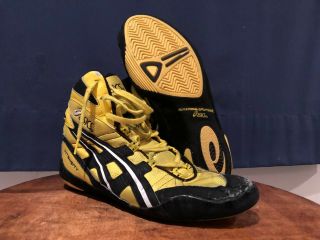 Rare Asics Yellow Intensity Wrestling Shoes Size 11