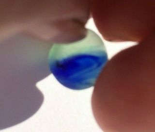 Secret Green & Cobalt Surf Tumbled Davenport Sea Glass Rare Color Swirl