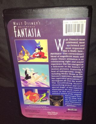 WALT DISNEY ' S MASTERPIECE FANTASIA VHS TAPE 1991 RARE 2