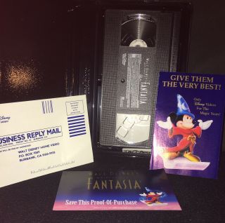 WALT DISNEY ' S MASTERPIECE FANTASIA VHS TAPE 1991 RARE 3
