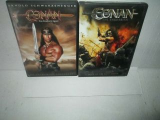 Conan The Barbarian 1 2 & 3 Rare Trilogy Dvd Set Arnold Schwarzenegger Mamoa