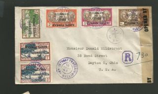 Rare Valuable 1944 Wallis & Futuna Pacific French Territory Reg Censor Cover