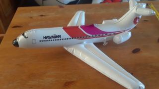 Rare Hawaiian Airlines Inflatable Airplane - Blow - Up Toy Plane,  Hawaii