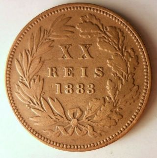 1883 Portugal 20 Reis - Rare Coin - - Portugal Bin A
