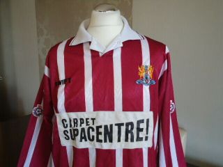 NORTHAMPTON TOWN 1993 PLAYER ISSUED Swift LONG SLEEVED Home Shirt Rare 4