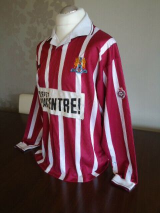 NORTHAMPTON TOWN 1993 PLAYER ISSUED Swift LONG SLEEVED Home Shirt Rare 5
