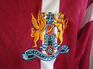 NORTHAMPTON TOWN 1993 PLAYER ISSUED Swift LONG SLEEVED Home Shirt Rare 7