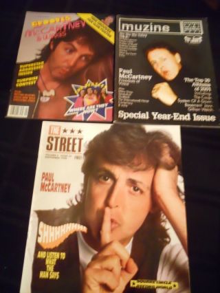 Three Rare Paul Mccartney Magazines With Large Poster Vg,