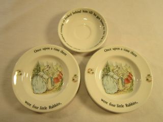 Rare Discontinued Wedgwood Peter Rabbit Mini / Miniature Saucer,  2 Plates