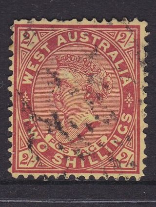 Western Australia Rare 1911 2/ - Red On Yellow Qv Fine Sg 124 Cv$80,  (he138.  1)
